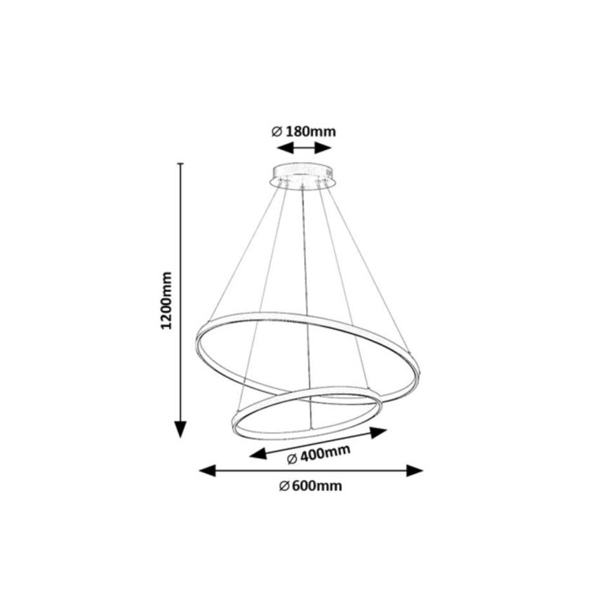 Rabalux - Dimbare LED-hanglamp met kabel LED/75W/230V 3000–6500K inclusief afstandsbediening