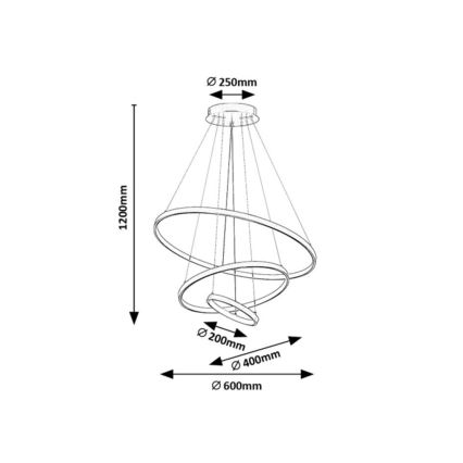 Rabalux - dimbare LED-hanglamp aan kabel LED/90W/230V 3000-6500K + afstandsbediening