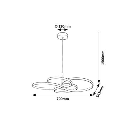 Rabalux - LED dimbare hanglamp aan kabel LED/70W/230V 3000-6500K + afstandsbediening