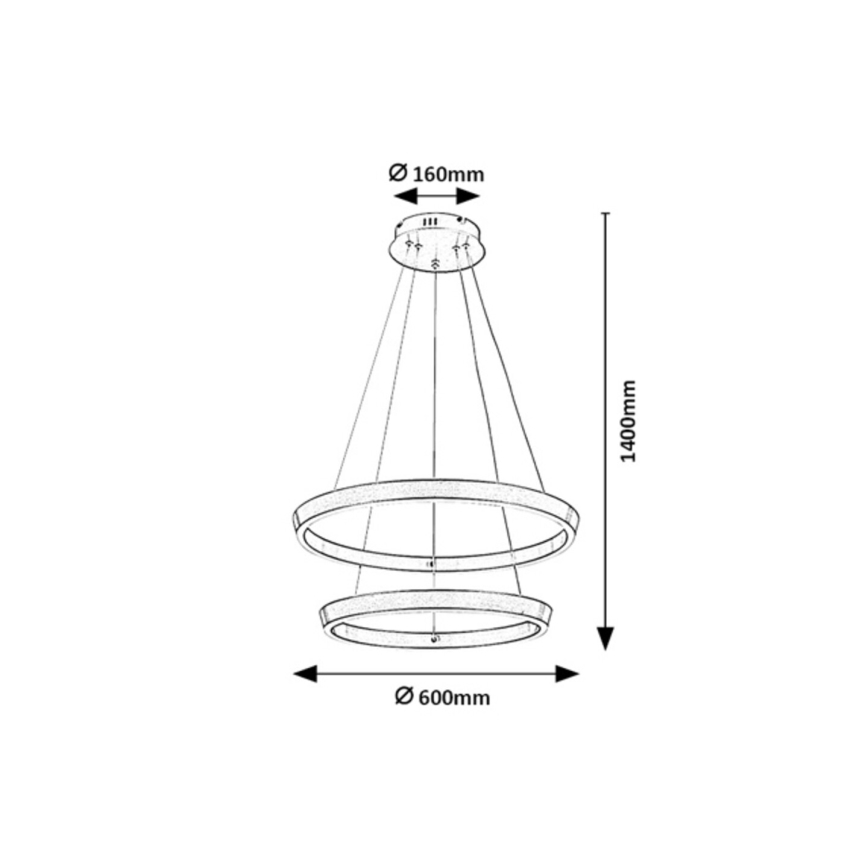 Rabalux - LED dimbare hanglamp aan kabel LED/45W/230V 3000-6500K + afstandsbediening
