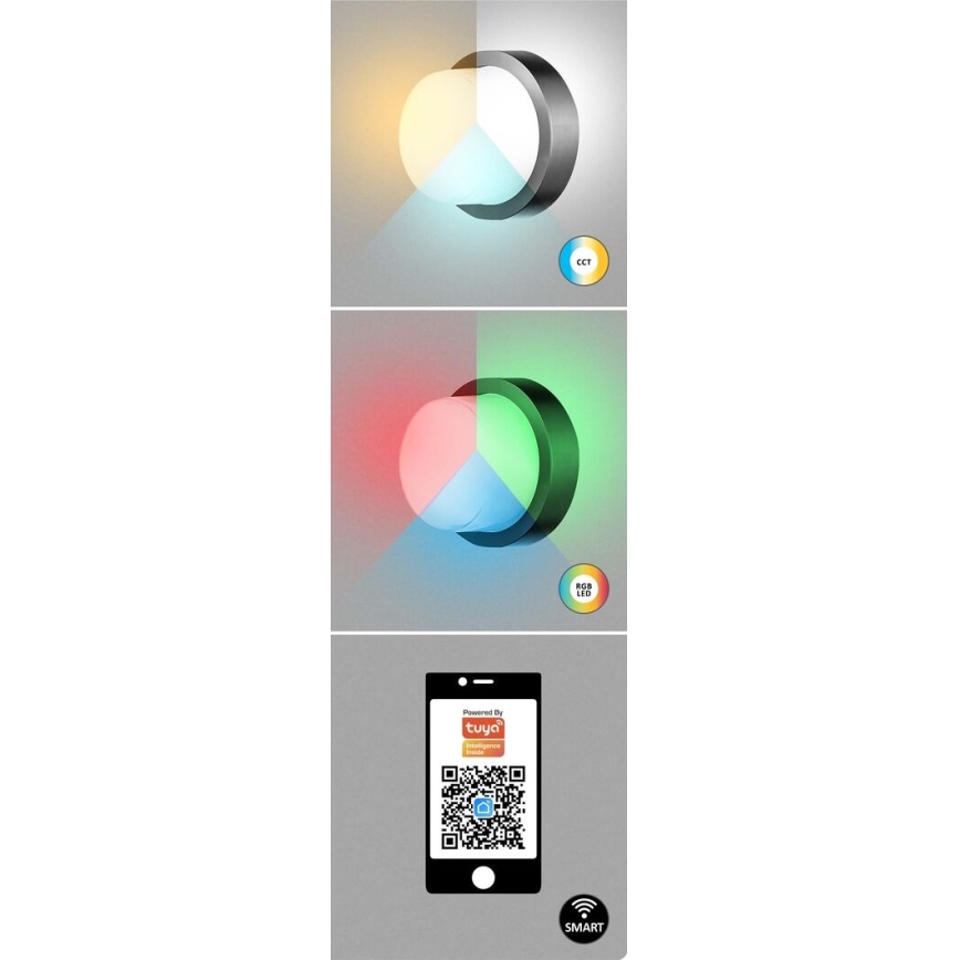 Rabalux - LED RGBW Wandlamp voor buiten LED/10W/230V IP54 Wi-Fi Tuya