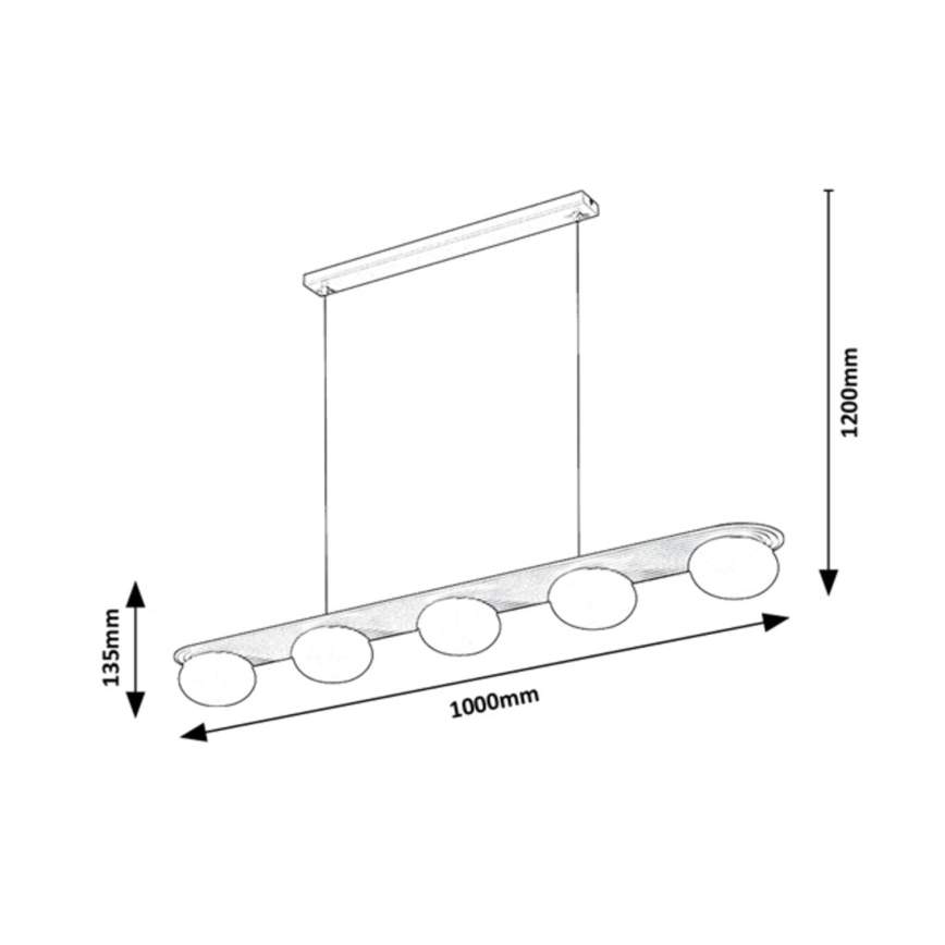 Rabalux - Hanglamp aan kabel 5xG9/25W/230V