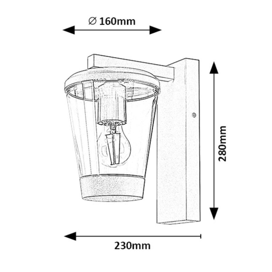 Rabalux - Buitenwandlamp 1xE27/40W/230V IP44