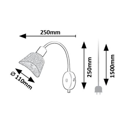 Rabalux - Wandspot 1xE14/10W/230V