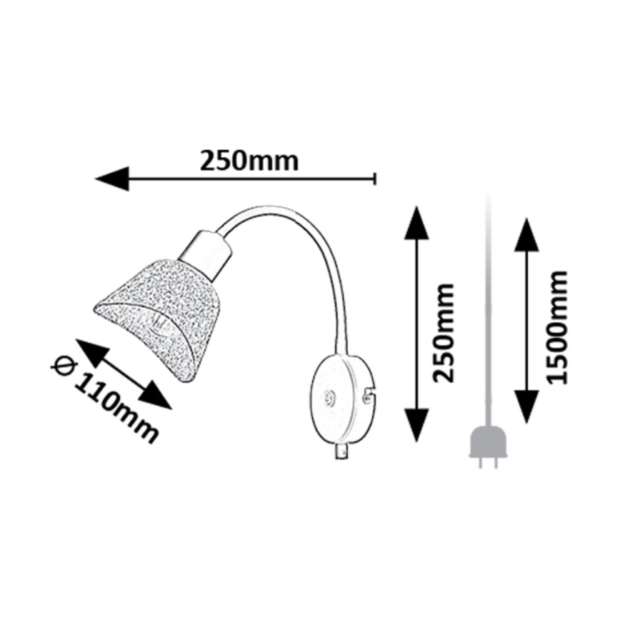 Rabalux - Wandspot 1xE14/10W/230V