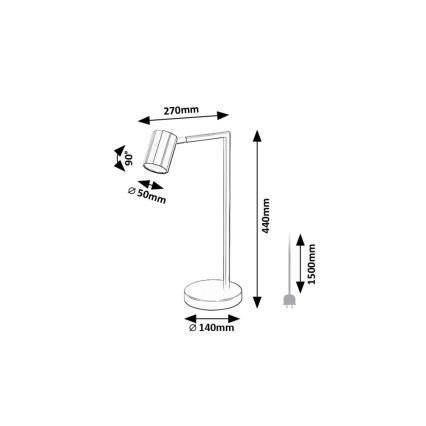 Rabalux - Tafellamp 1xGU10/5W/230V zwart