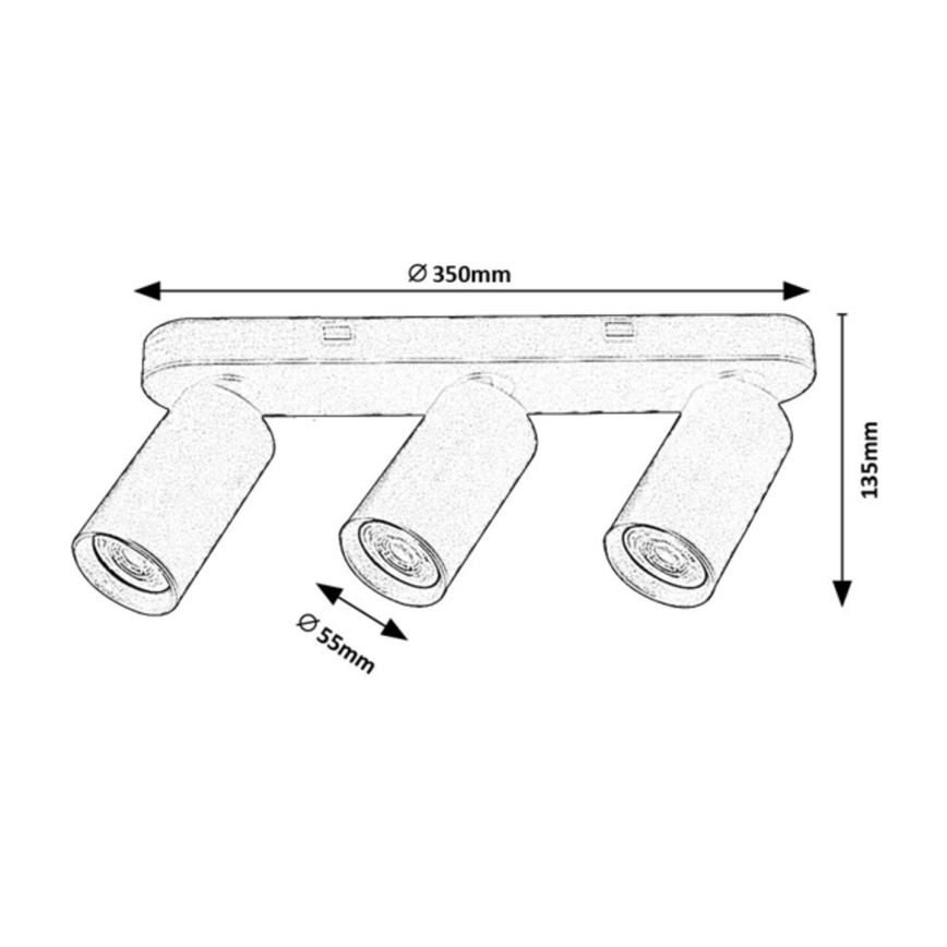 Rabalux - Spotlamp 3x GU10/7W/230V, wit