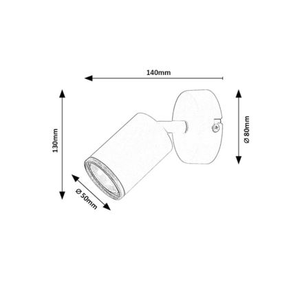 Rabalux - Wandspot 1xGU10/15W/230V zwart
