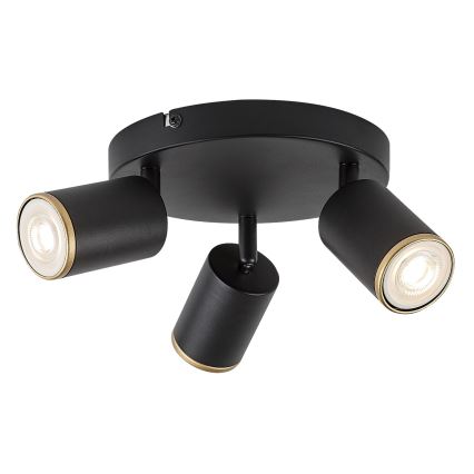 Rabalux - Plafondspot 3x GU10/15W/230V zwart