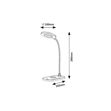 Rabalux - LED Dimbare touch tafellamp met draadloos opladen LED/5W/5V 2700-6000K wit