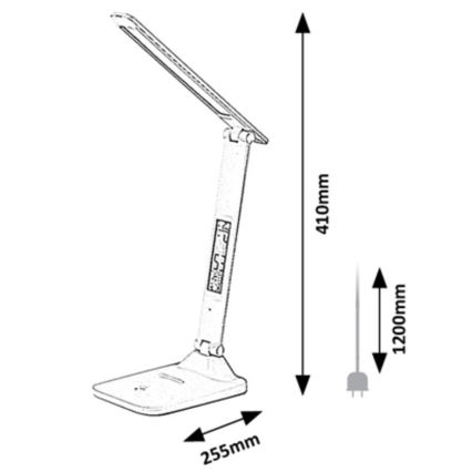 Rabalux - Dimbare LED tafellamp met display LED/5W/5V 3000-6000K