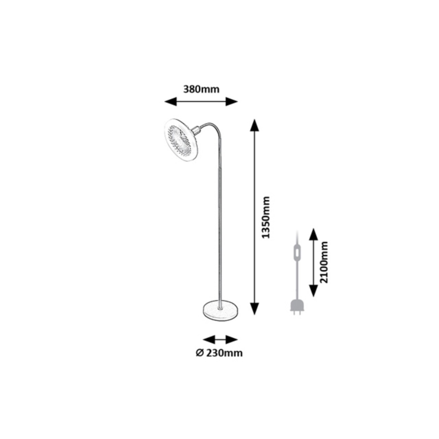 Rabalux - Dimbare LED-vloerlamp met ventilator Ø 30 cm 1xE27/16W/230V 3000-6500K + afstandsbediening