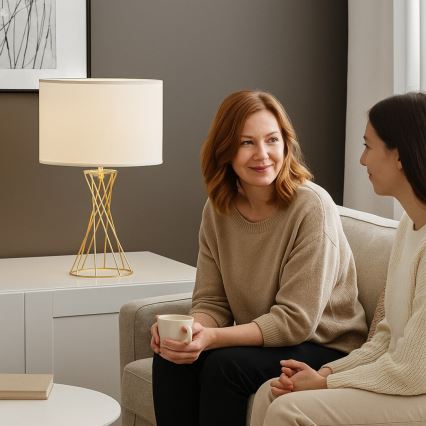 Rabalux - Tafellamp 1xE27/40W/230V goud/wit