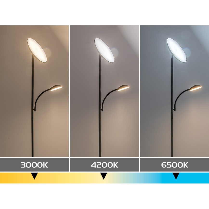 Rabalux - LED Dimbare vloerlamp LED/23W/230V 3000/4200/6500 zwart