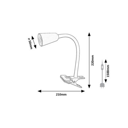 Rabalux - Tafellamp met klem 1xGU10/7W/230V oranje