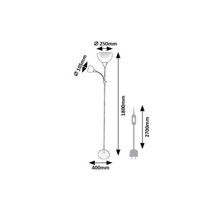 Rabalux - Vloerlamp 1xE27/60W/230V + 1xE14/25W groen