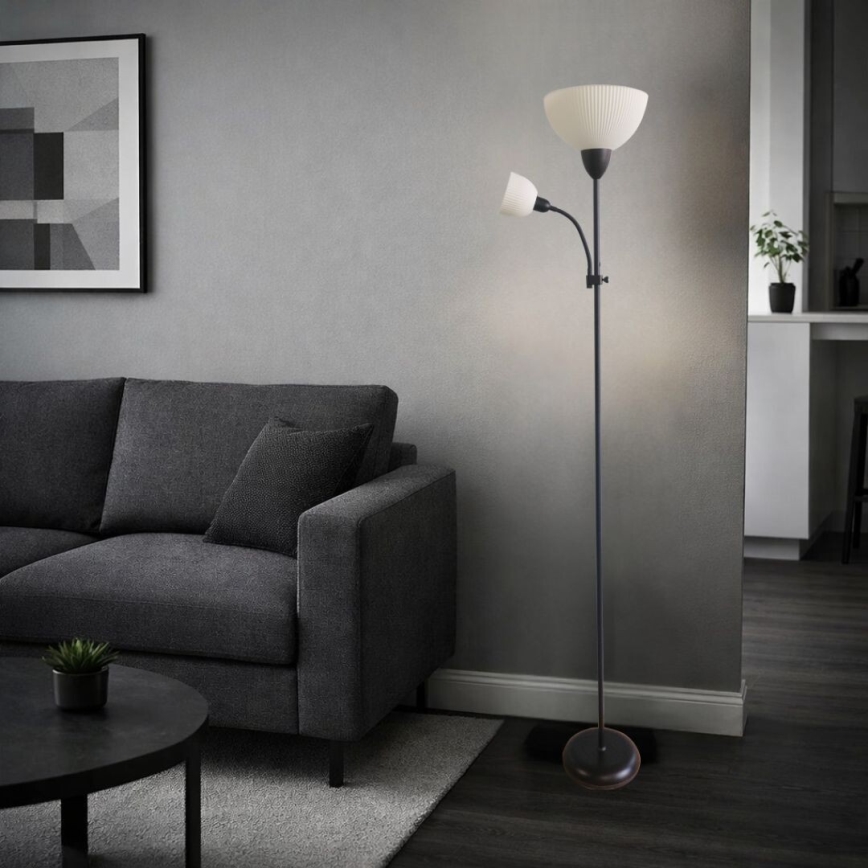 Rabalux - Zwarte vloerlamp 1xE27/60W/230V + 1xE14/25W