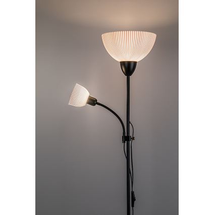 Rabalux - Zwarte vloerlamp 1xE27/60W/230V + 1xE14/25W