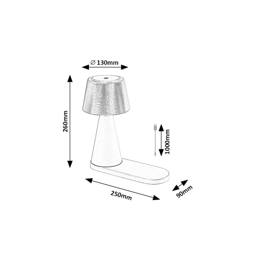 Rabalux - LED Dimbare oplaadbare tafellamp met draadloos opladen LED/5W/5V 3000/4000/5000K