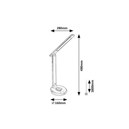Rabalux - LED RGB Dimbare touch tafellamp LED/6W/230V 3000/4000/5000K zwart
