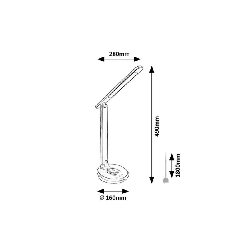 Rabalux - LED RGB Dimbare touch tafellamp LED/6W/230V 3000/4000/5000K zwart