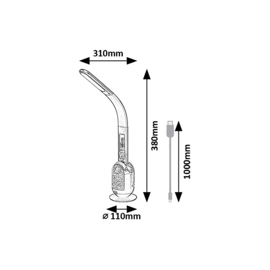 Rabalux - LED RGB Dimbaar tafellamp LED/5W/230V wit