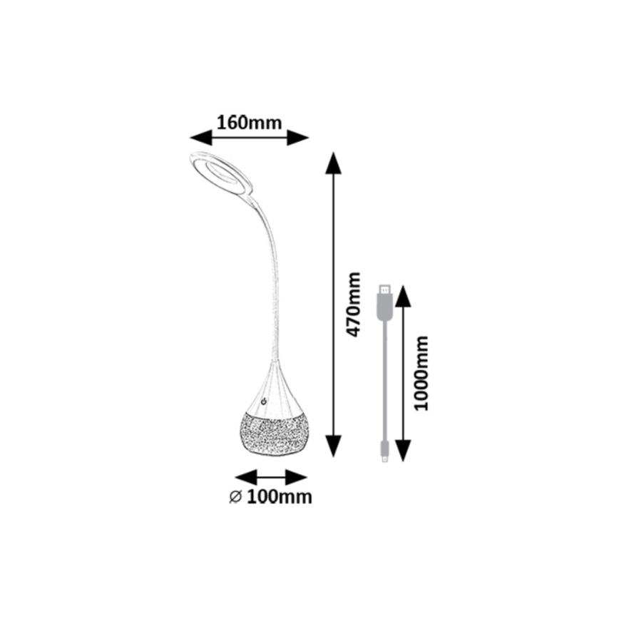Rabalux - LED RGB Dimbaar tafellamp LED/4W/230V wit
