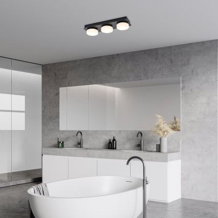 Rabalux - LED Plafondlamp voor badkamer 3xLED/6W/230V IP44 zwart