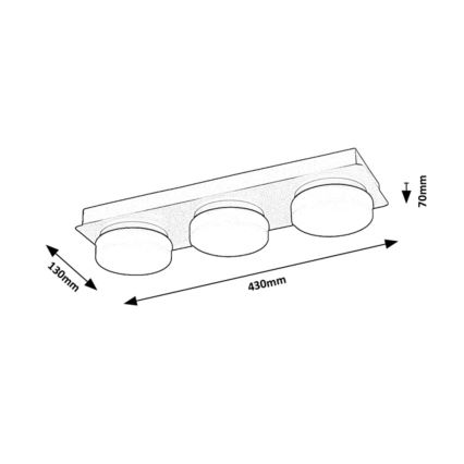 Rabalux - LED Plafondlamp voor badkamer 3xLED/6W/230V IP44 zwart
