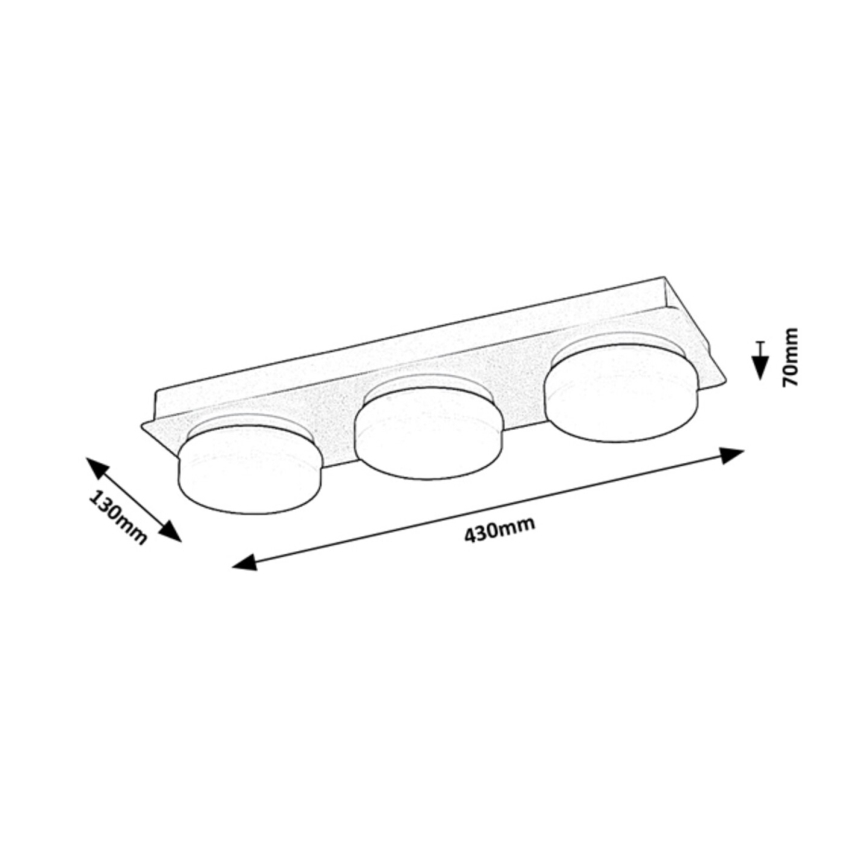 Rabalux - LED Plafondlamp voor badkamer 3xLED/6W/230V IP44 zwart