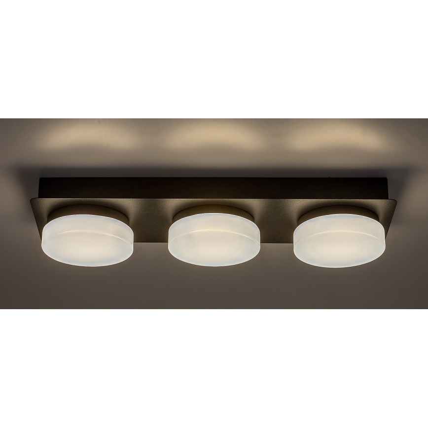 Rabalux - LED Plafondverlichting badkamer 3xLED/6W/230V IP44 zwart
