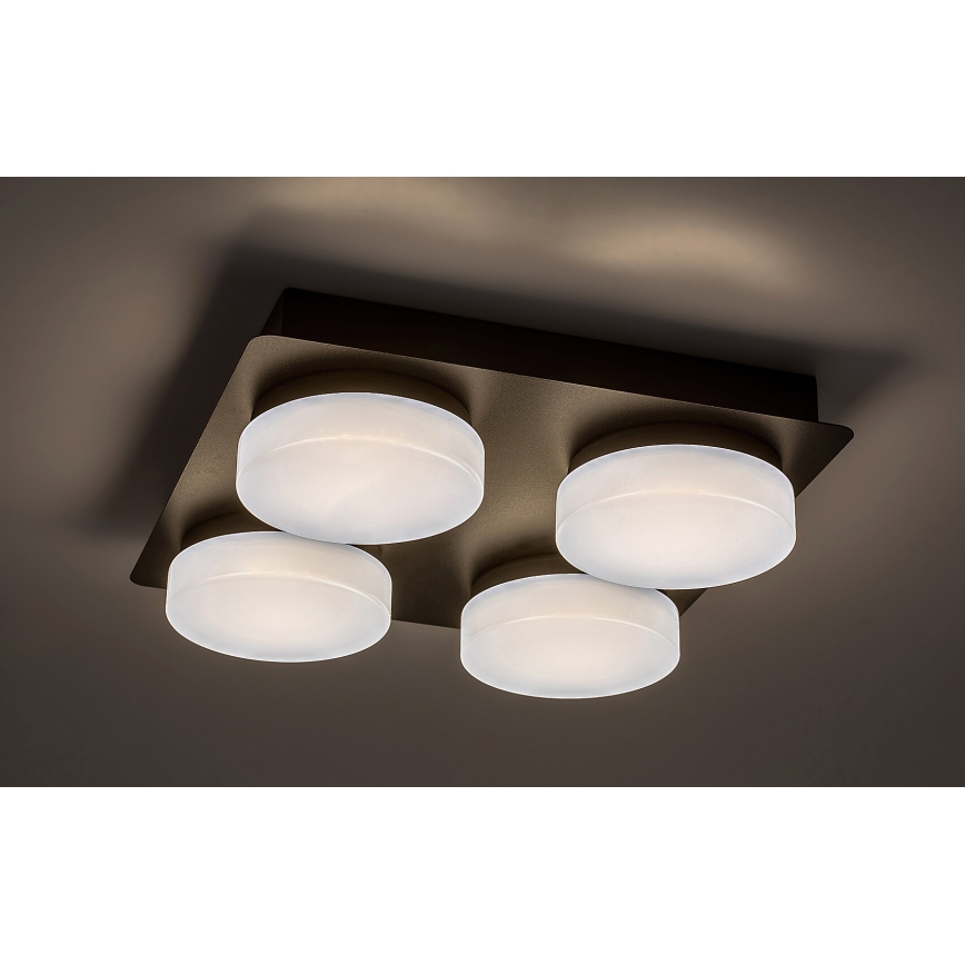 Rabalux - LED Plafondlamp voor Badkamer 4xLED/5,2W/230V IP44 zwart