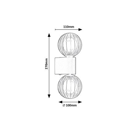 Rabalux - Badkamer wandlamp 2xG9/3,5W/230V IP44 zwart