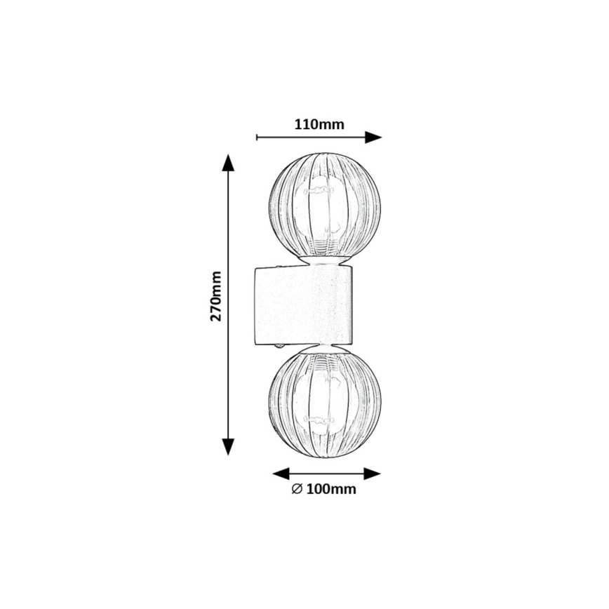 Rabalux - Badkamer wandlamp 2xG9/3,5W/230V IP44 zwart