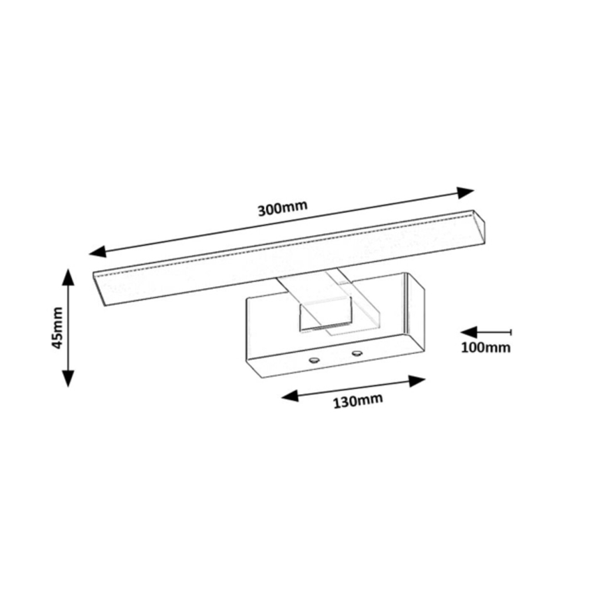 Rabalux - LED-spiegelverlichting voor badkamer, 6W, 230V, IP44, 30 cm, zwart