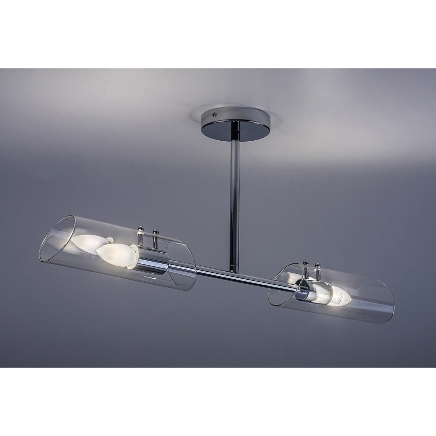 Rabalux - Badkamer hanglamp met vaste pendel 2xE14/12W/230V IP44 glanzend chroom