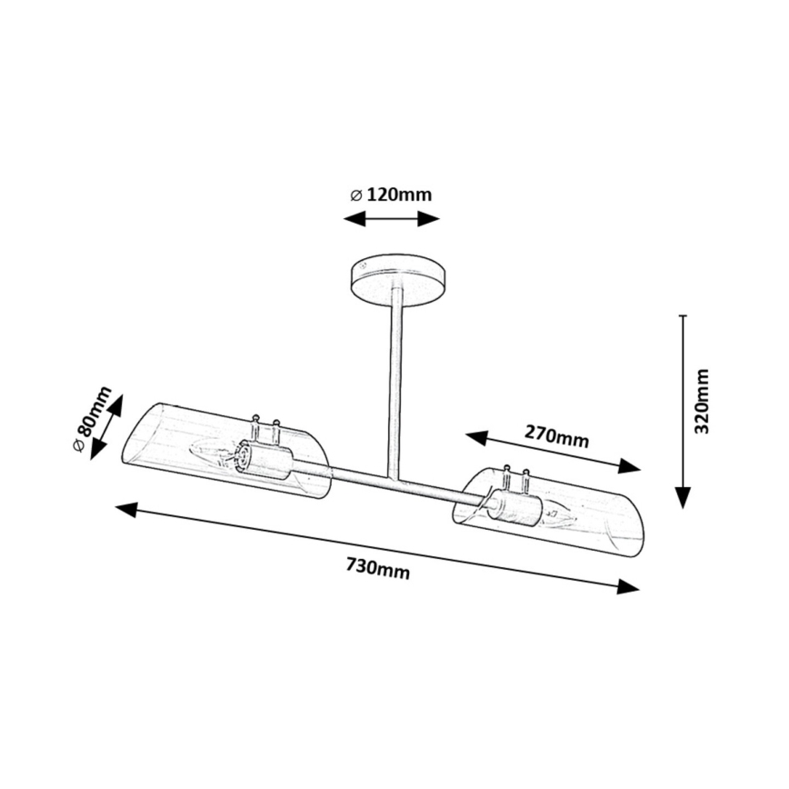 Rabalux - Badkamer hanglamp met vaste pendel 2xE14/12W/230V IP44 glanzend chroom