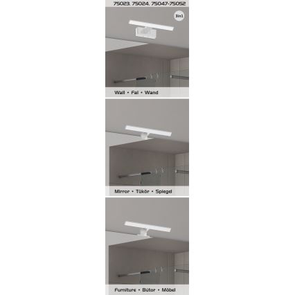 Rabalux - LED-badkamerspiegelverlichting LED/9W/230V IP44 60 cm glanzend chroom