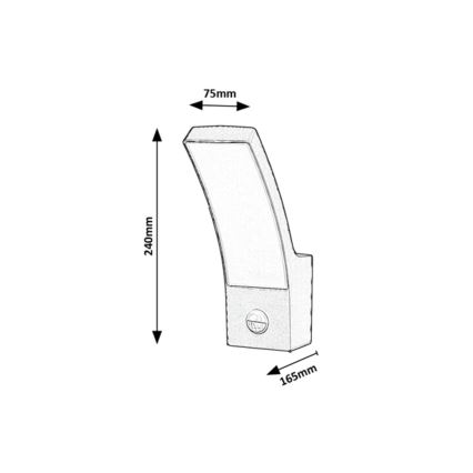 Rabalux - LED Wand Lamp voor Buiten met Sensor LED/12W/230V IP44