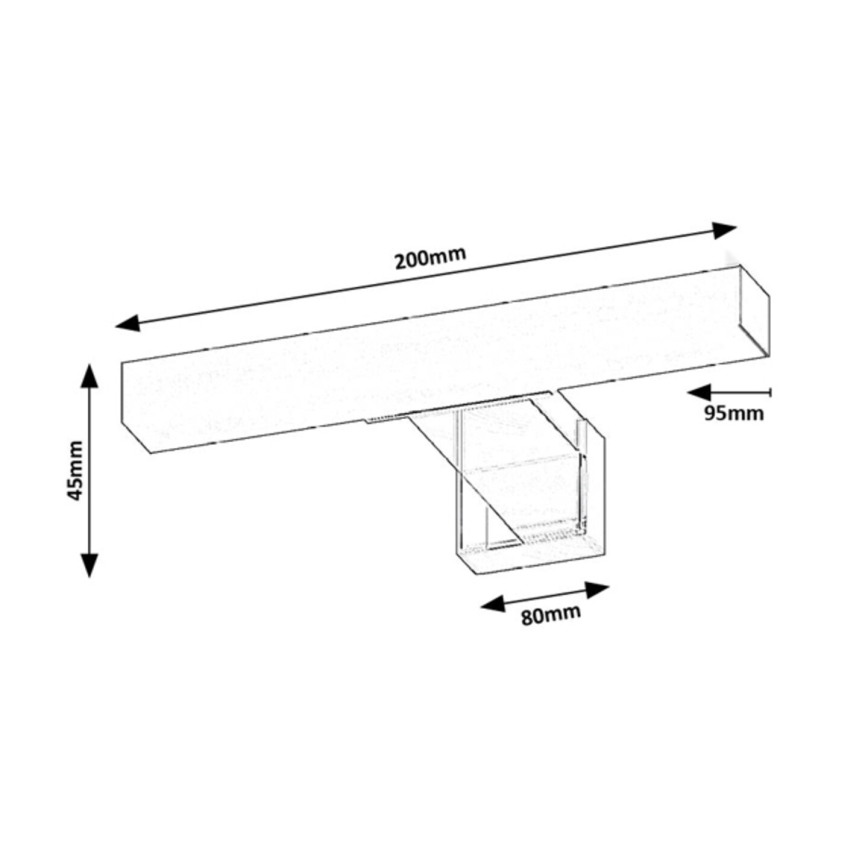 Rabalux - LED-spiegelverlichting voor de badkamer LED/4W/230V IP44 20 cm zwart