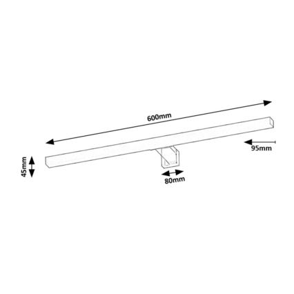 Rabalux - LED-spiegelverlichting voor de badkamer LED/9W/230V IP44 60 cm zwart