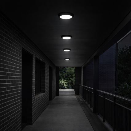 Rabalux - LED plafondlamp voor badkamer, 24W/230V, Ø 22 cm, IP44, zwart