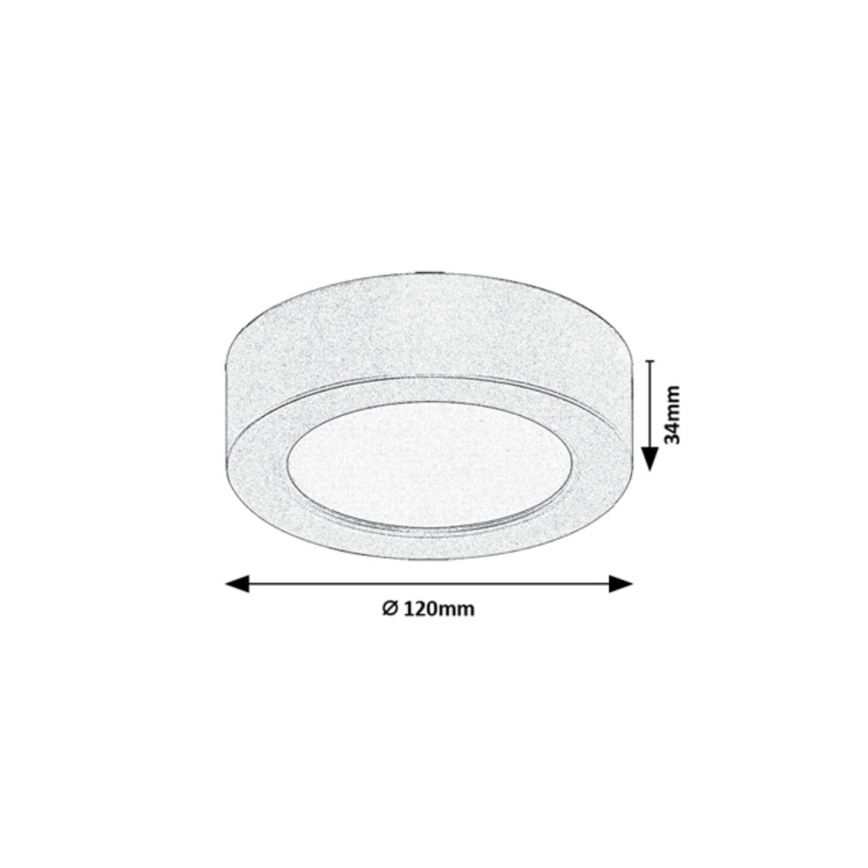 Rabalux - LED-plafondlamp voor badkamer LED/7W/230V Ø 12 cm IP44 goudkleurig