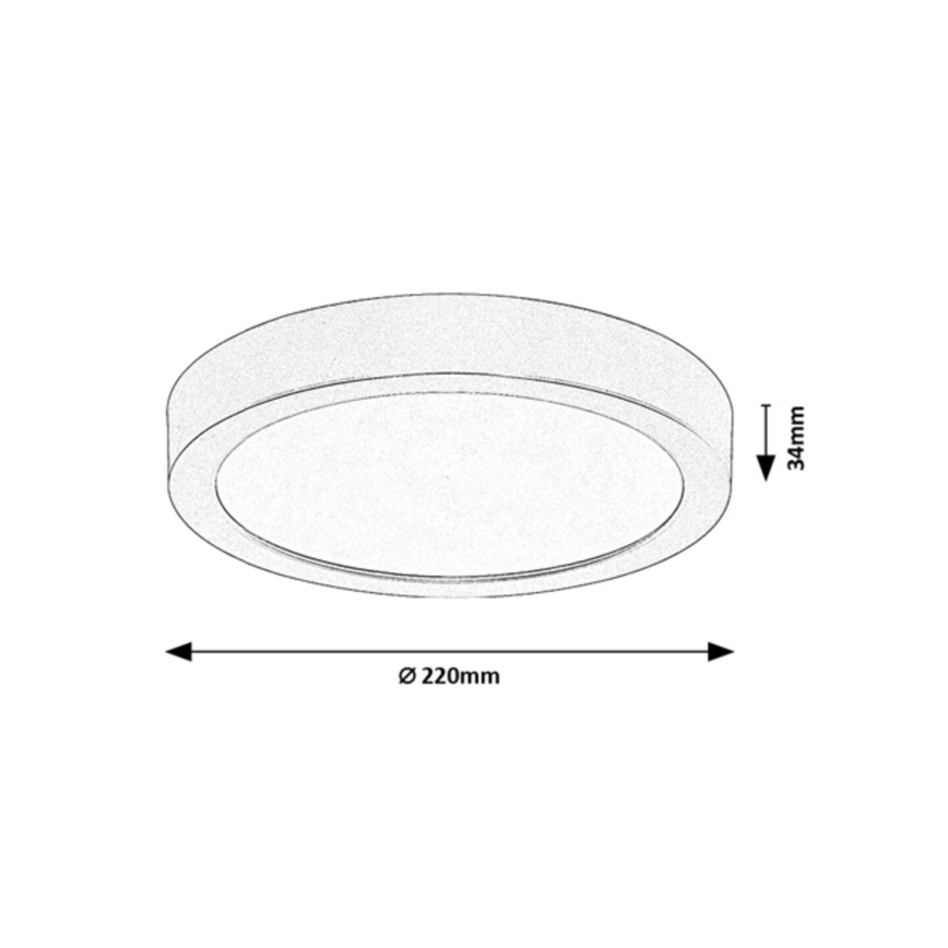Rabalux - LED-plafondlamp voor badkamer 24W/230V Ø 22 cm IP44 goudkleurig