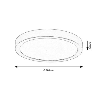 Rabalux - LED badkamerplafondlamp LED/30W/230V Ø 30 cm IP44 goud