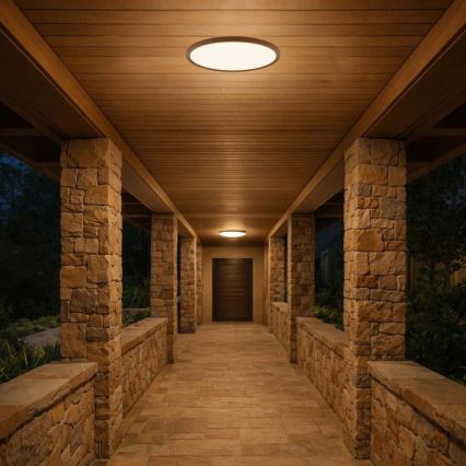 Rabalux - LED plafonnière voor badkamer LED/18W/230V 3000/4000/6000K Ø 29 cm IP44 bruin