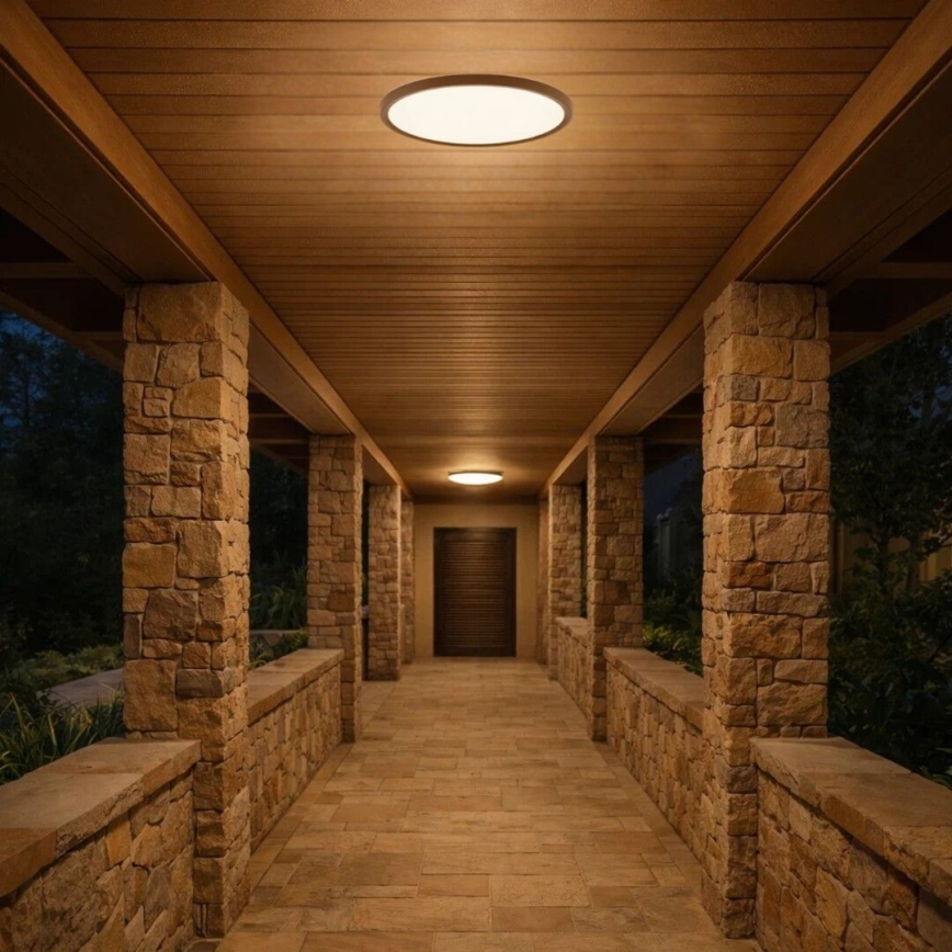 Rabalux - LED plafonnière voor badkamer LED/18W/230V 3000/4000/6000K Ø 29 cm IP44 bruin