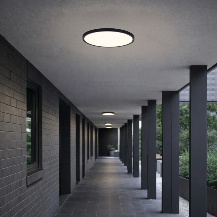 Rabalux - LED plafondlamp voor badkamer, 18 W, 230 V, 3000/4000/6000 K, Ø 29 cm, IP44, zwart