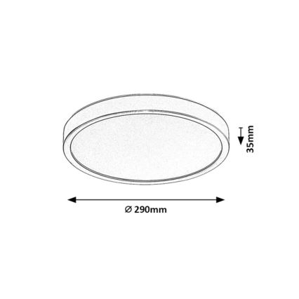 Rabalux - LED plafondlamp voor badkamer, 18 W, 230 V, 3000/4000/6000 K, Ø 29 cm, IP44, zwart