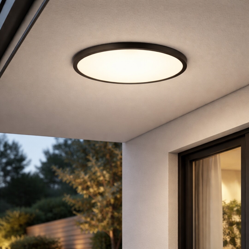 Rabalux - LED plafondlamp voor badkamer LED/24W/230V 3000/4000/6000K Ø 40 cm IP44 zwart